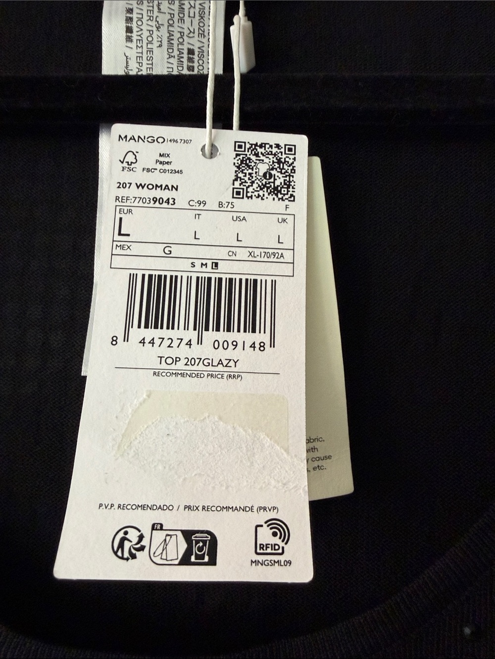 “MANGO” Beautiful NWT Rhinestone Top - Picture 2 of 5